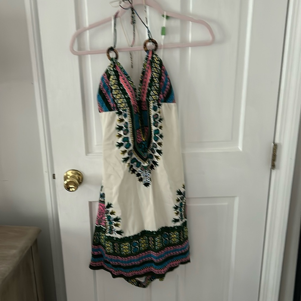 Tibi silk halter dress/tie back